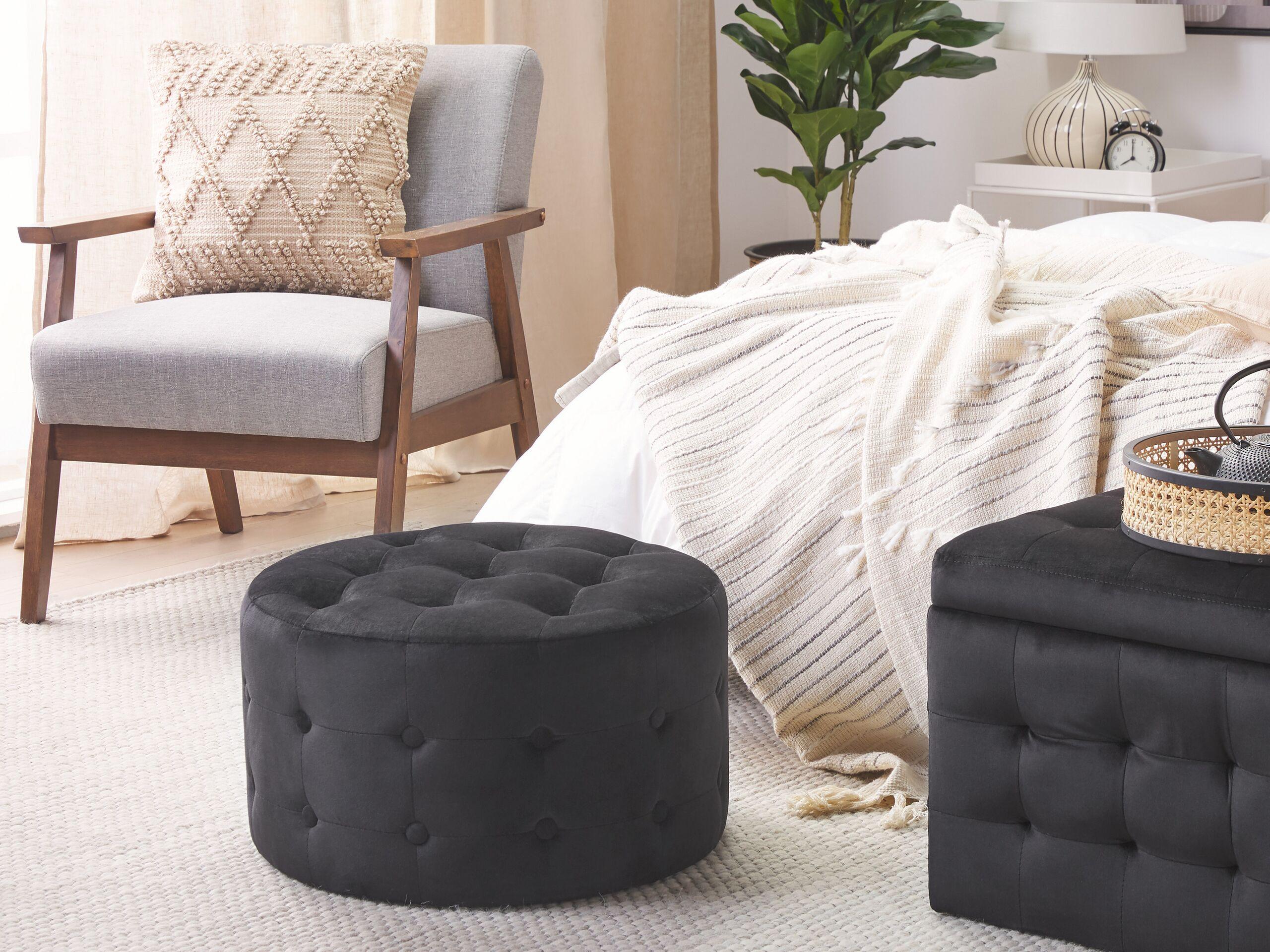 Beliani Pouf en Velours Glamour TAMPA  