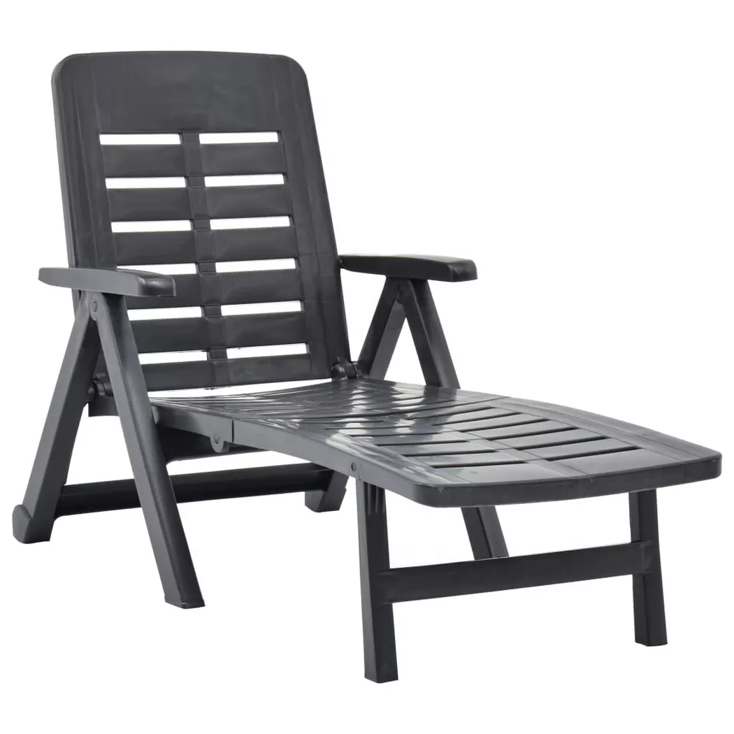 VidaXL - lettino da sole Plastica, One Size, Grigio