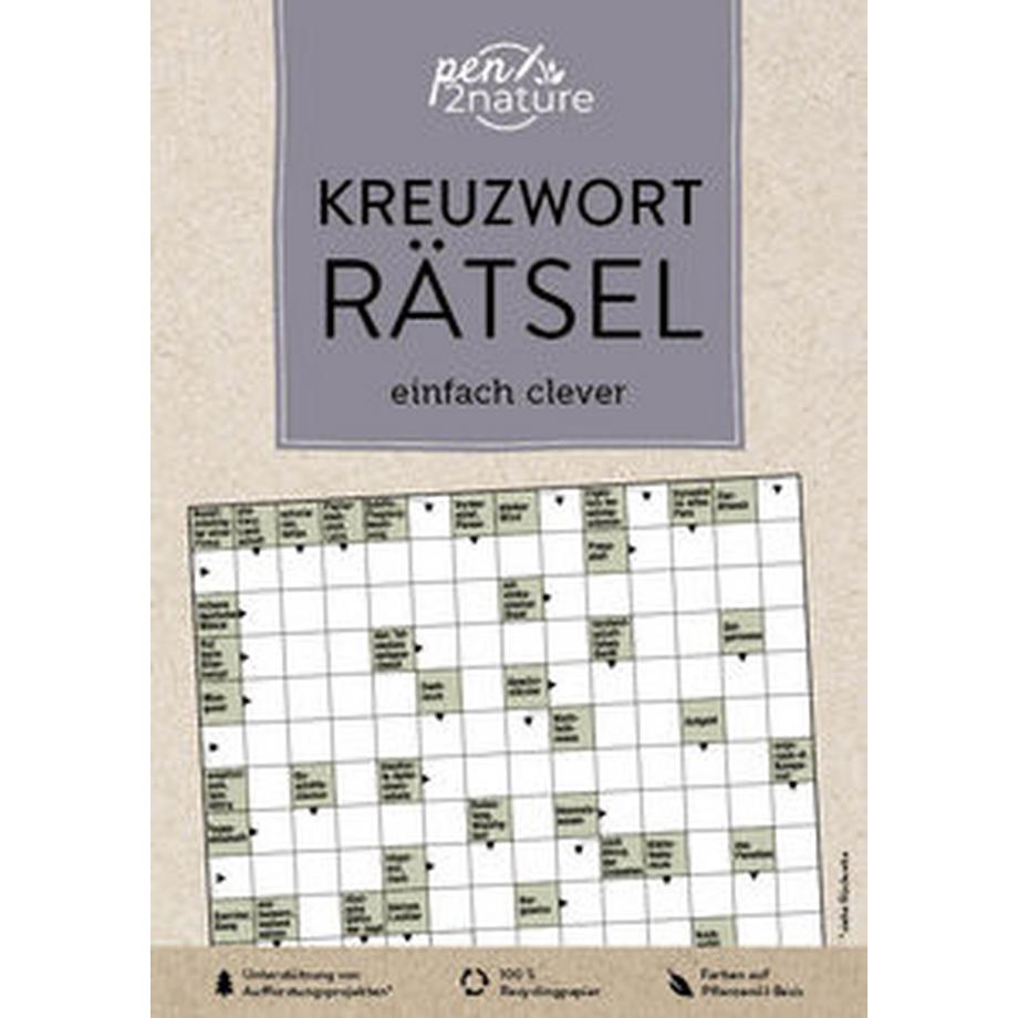   Kreuzworträtsel einfach clever. Nachhaltiger Kreuzworträtsel-Block 