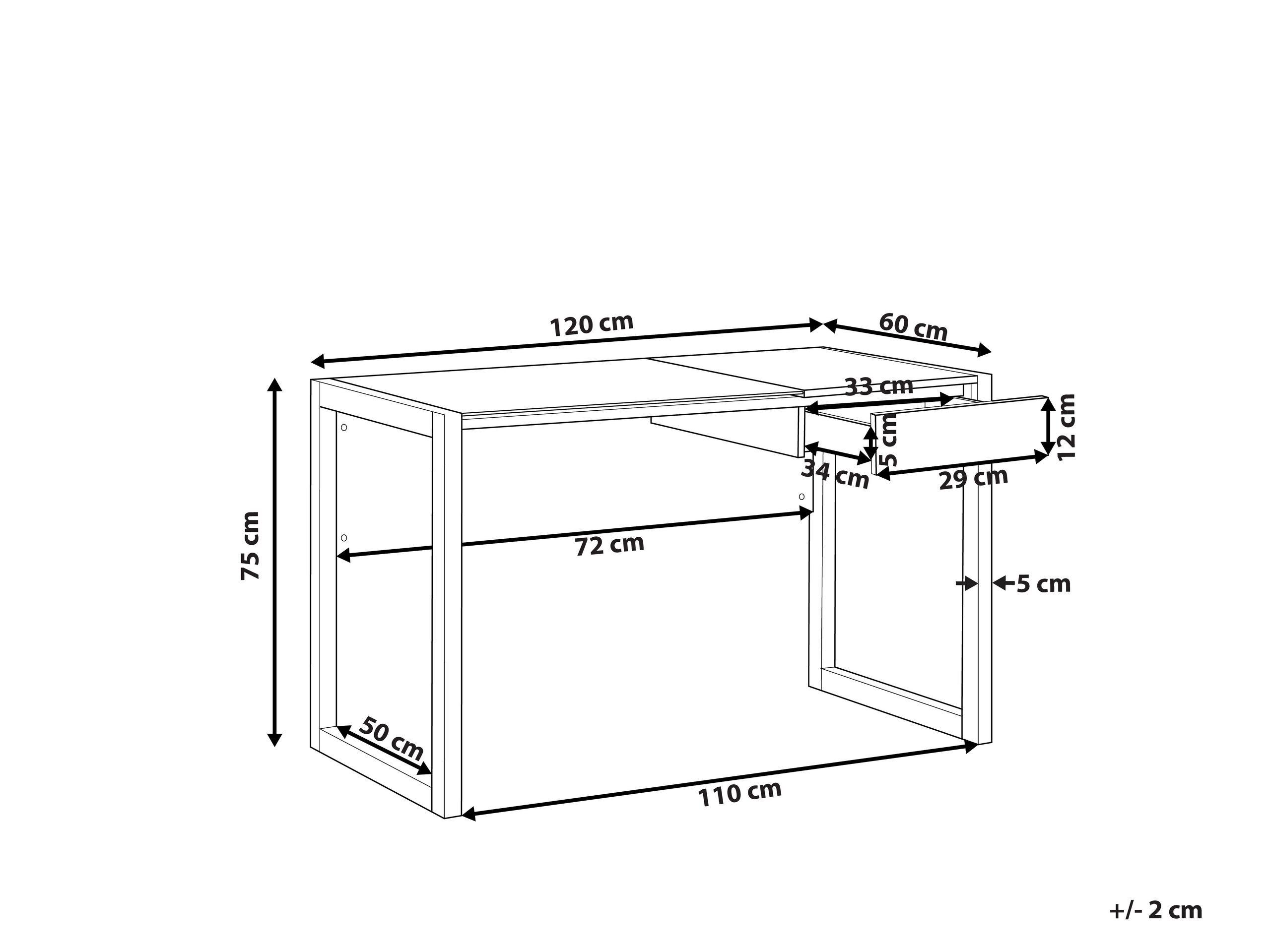 Beliani Table de bureau en Panneau de particules de bois Moderne JENKS  