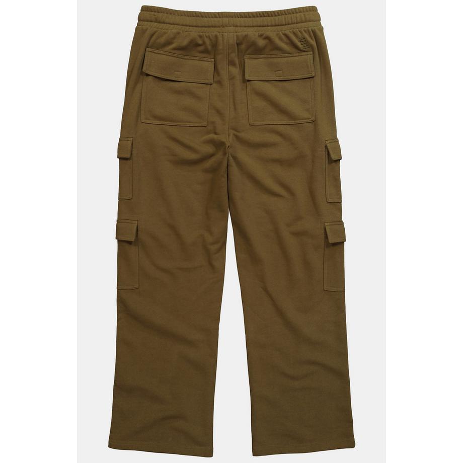 Sthuge Sweat-Cargohose Baggy Fit Elastikbund Cargotaschen  