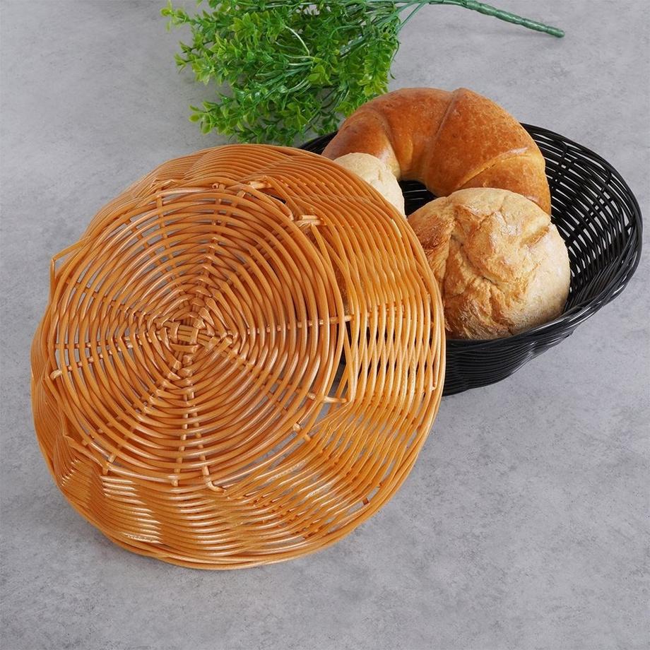 ALPINA Set di 2 cestini per il pane in marrone e nero da servire  