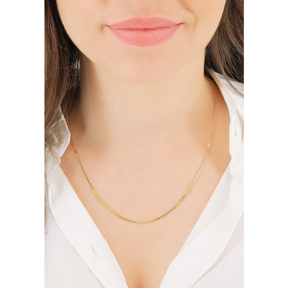MUAU Schmuck  Collier en or jaune chaine vénitienne 585, 1,1mm, 45cm 