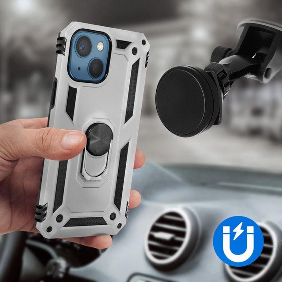 Avizar  Stoßfeste Hülle iPhone 13 Mini Silber 