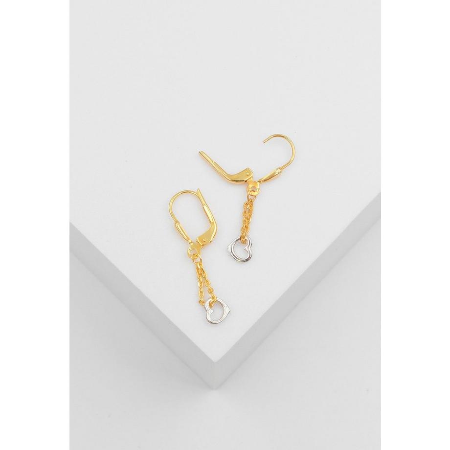 MUAU Schmuck  Clous d'oreilles bicolores or jaune/blanc 750, 27x5mm 