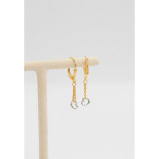 MUAU Schmuck  Clous d'oreilles bicolores or jaune/blanc 750, 27x5mm 