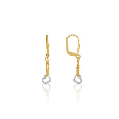 MUAU Schmuck  Clous d'oreilles bicolores or jaune/blanc 750, 27x5mm 