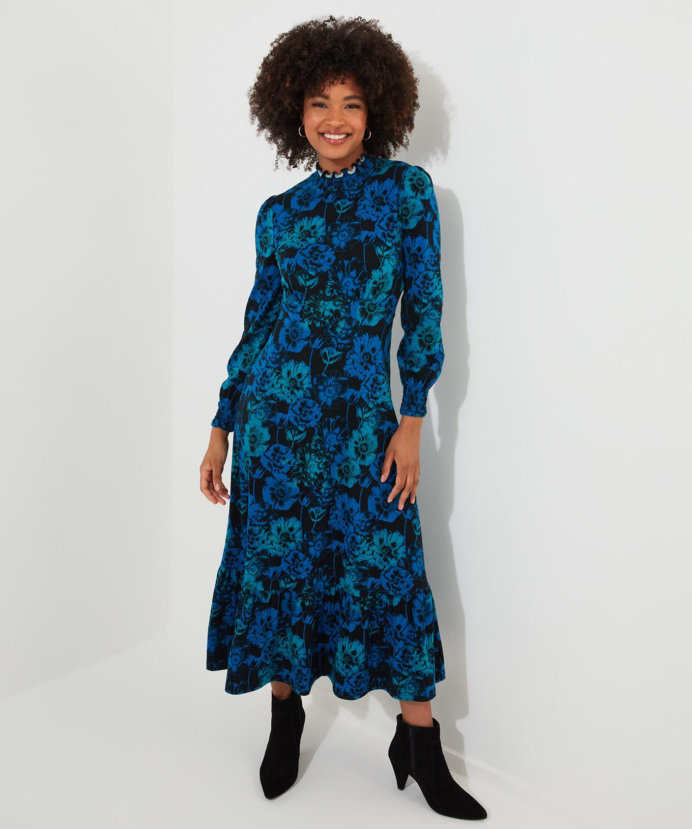 Joe Browns  Robe Midi Florale Rétro Col Montant 