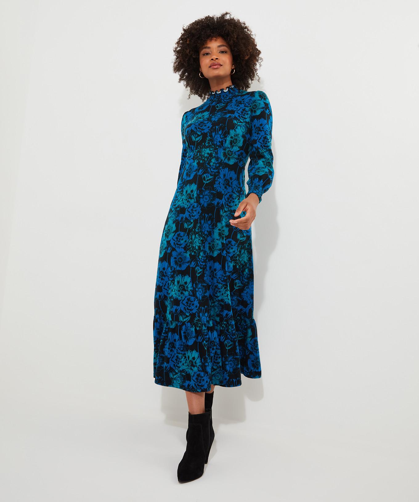 Joe Browns  Robe Midi Florale Rétro Col Montant 