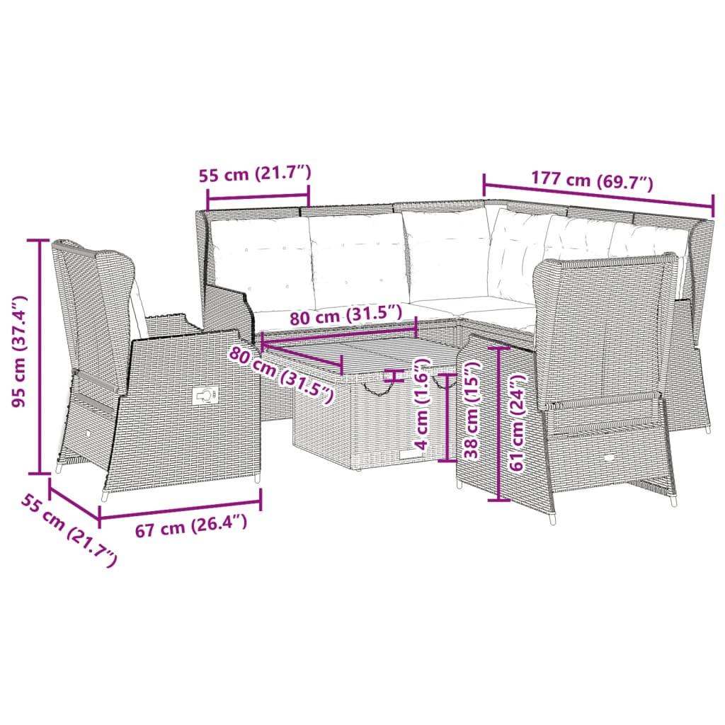 VidaXL set salotti da giardino Polirattan  