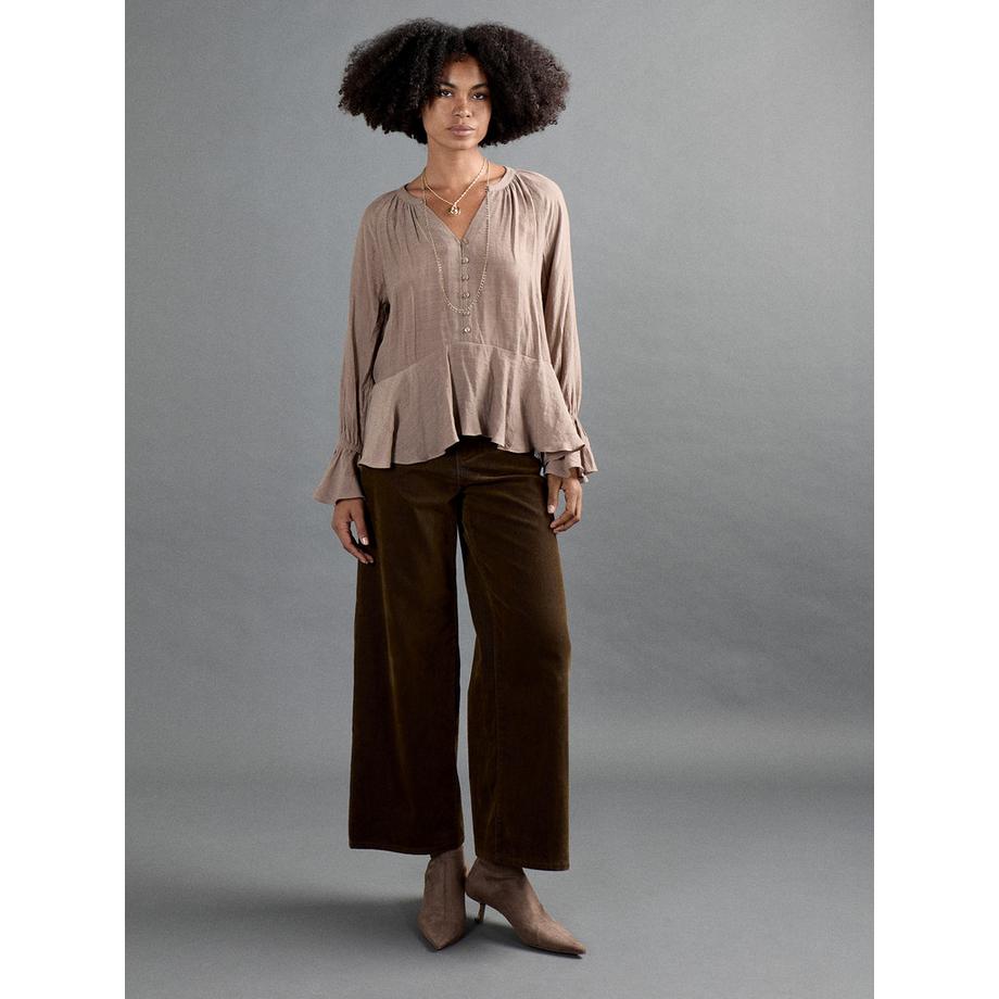 APRICOT Jean Flora en denim velours à jambes larges  