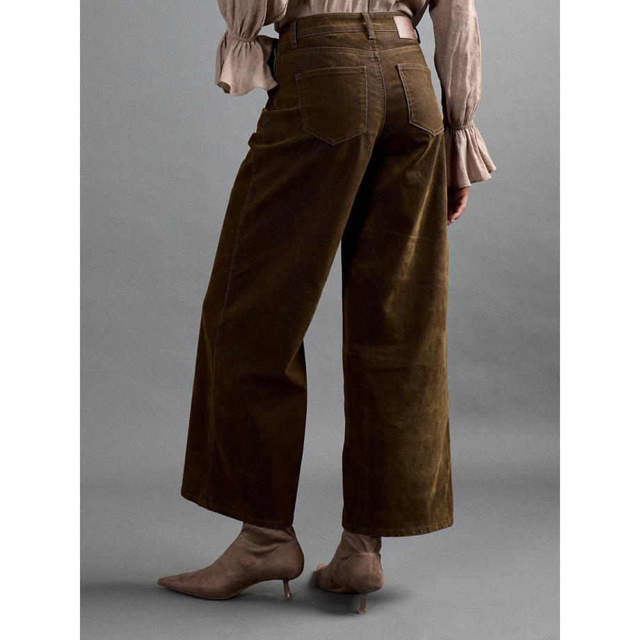 APRICOT Jean Flora en denim velours à jambes larges  