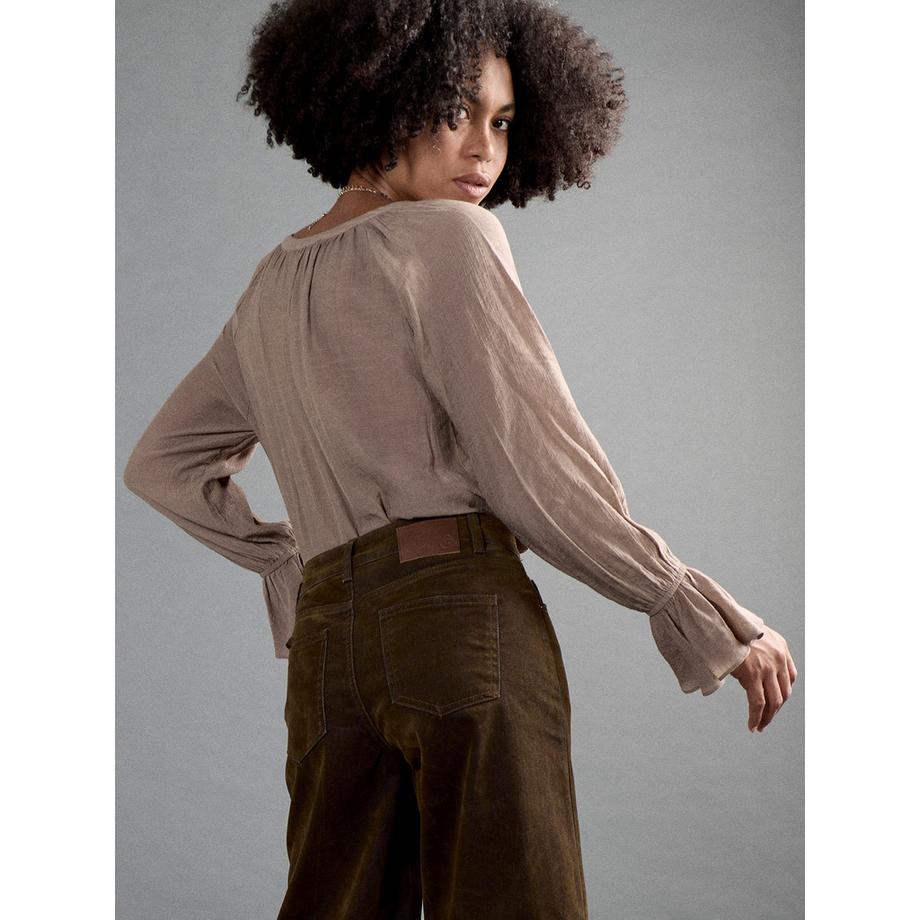 APRICOT Jean Flora en denim velours à jambes larges  