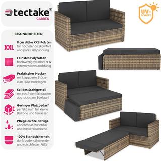 Tectake Canapé de jardin CORFOU modulable  