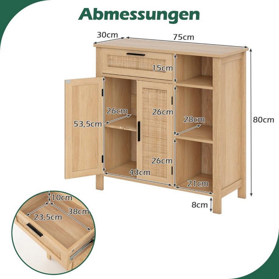 Northix Sideboard mit Rattantüren  