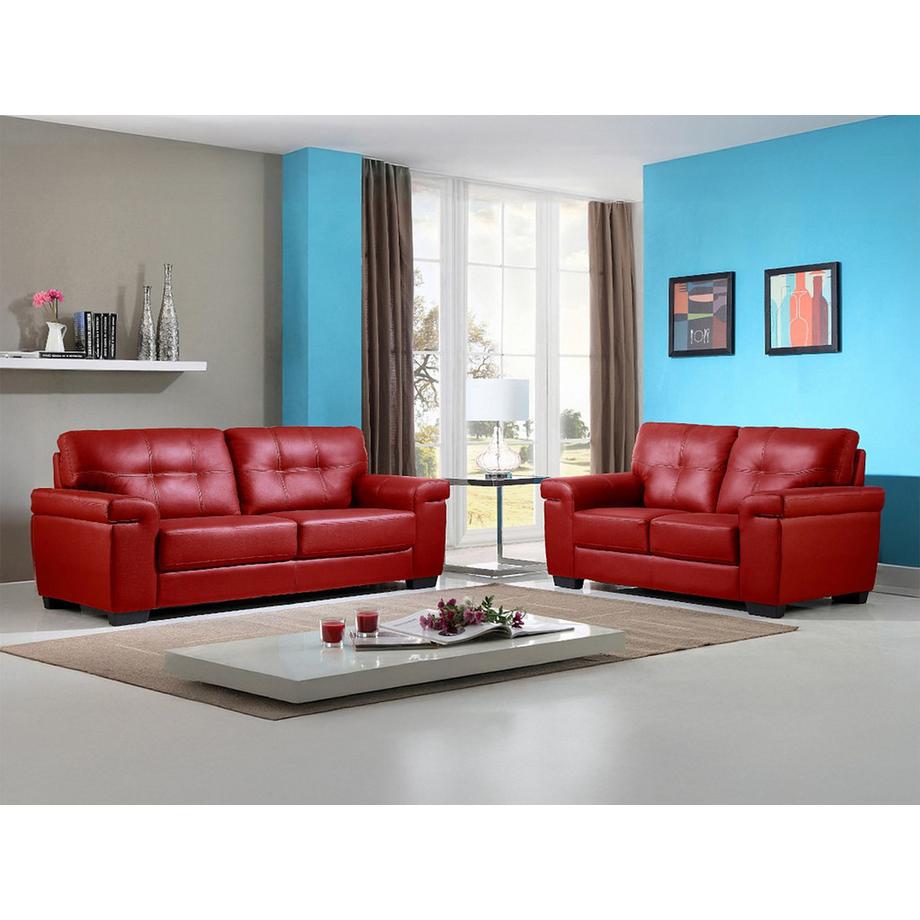 Vente-unique Canapés 3+2 places en cuir HAZEL  