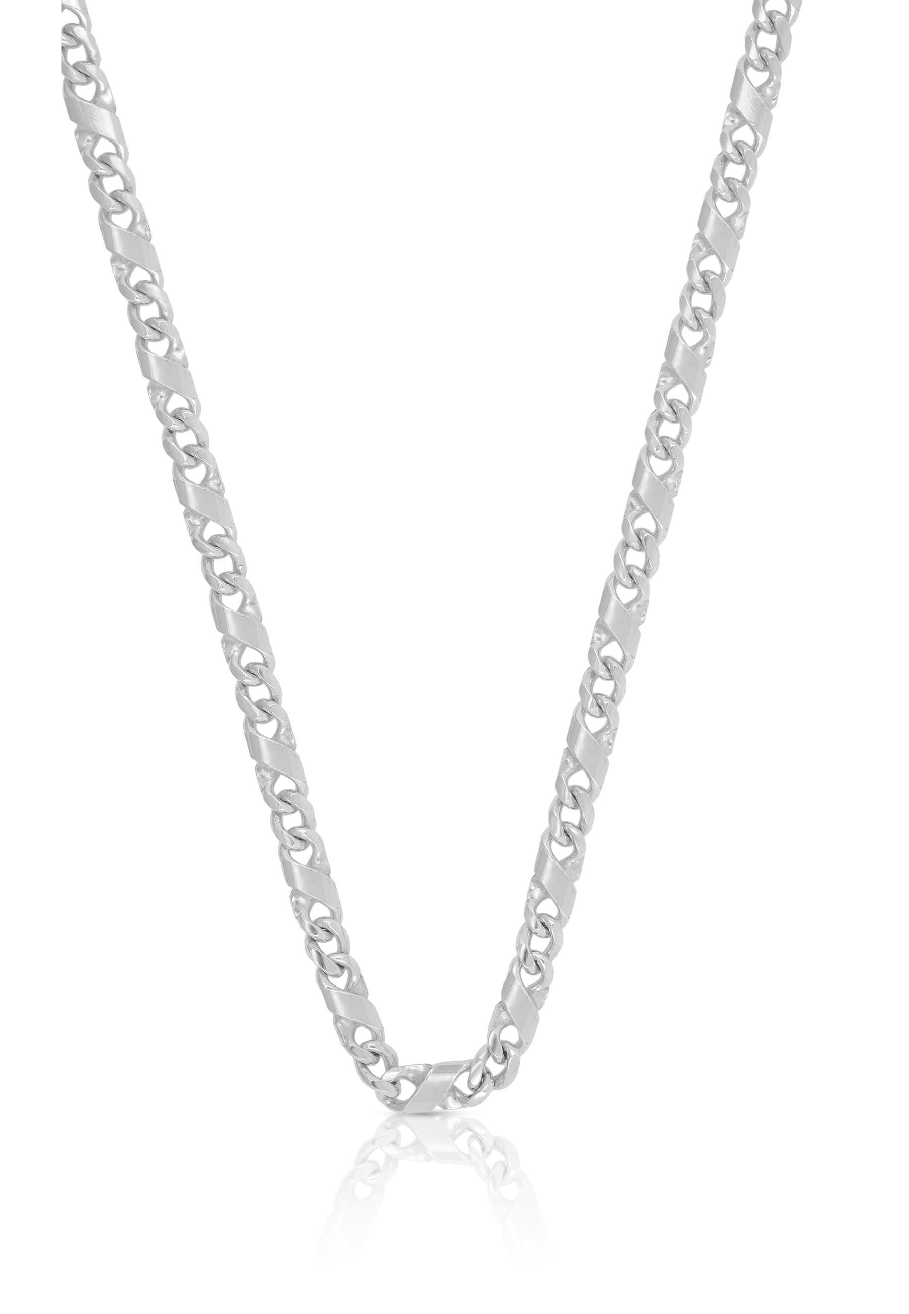 MUAU Schmuck  Collier 8 pièces or blanc 750, 3.8mm, 42cm 