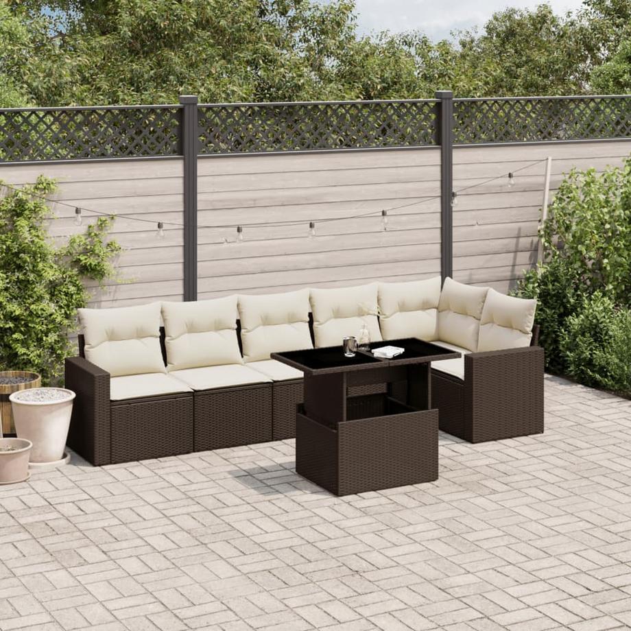 VidaXL Ensemble de canapés de jardin rotin synthétique  