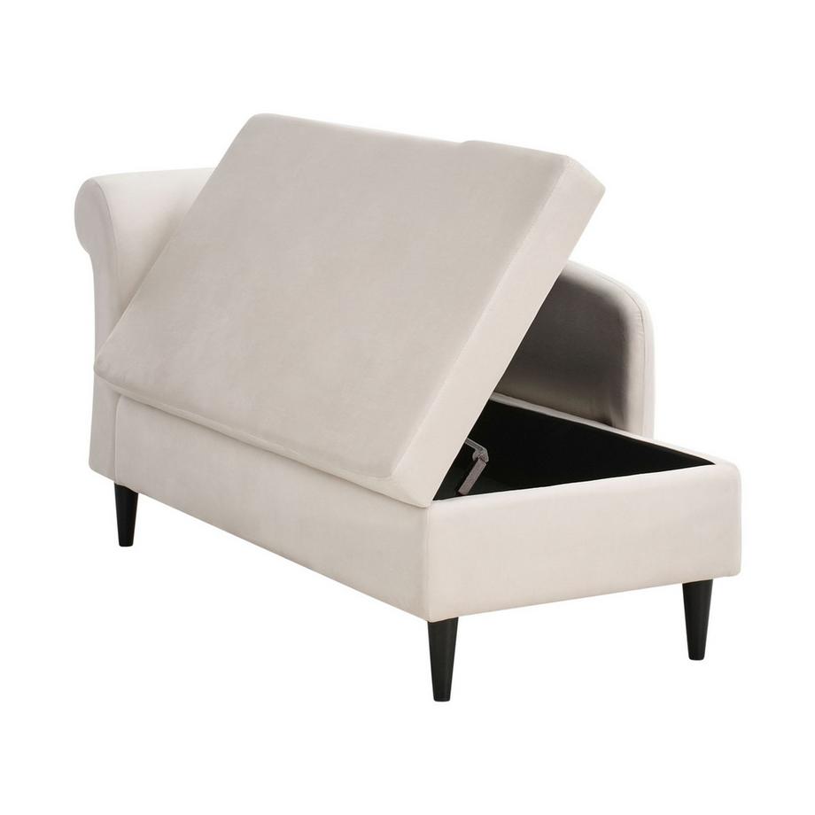 Beliani Chaise longue côté gauche en Velours Glamour LUIRO  