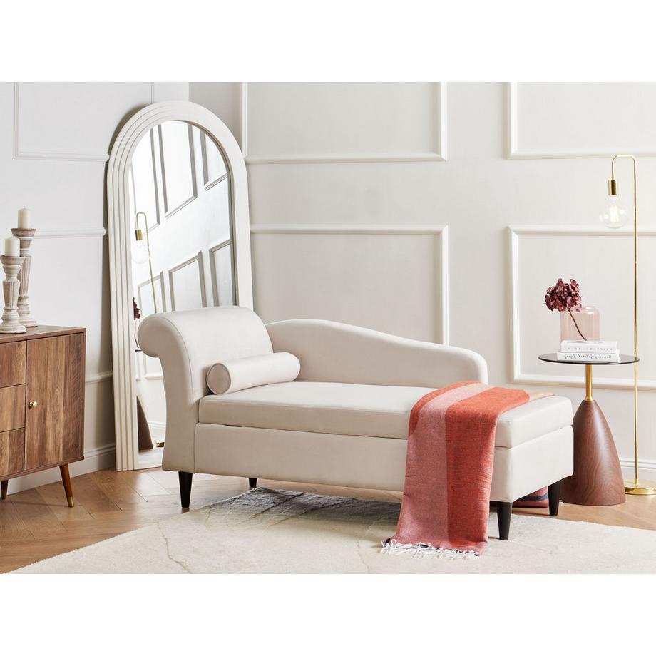 Beliani Chaise longue côté gauche en Velours Glamour LUIRO  