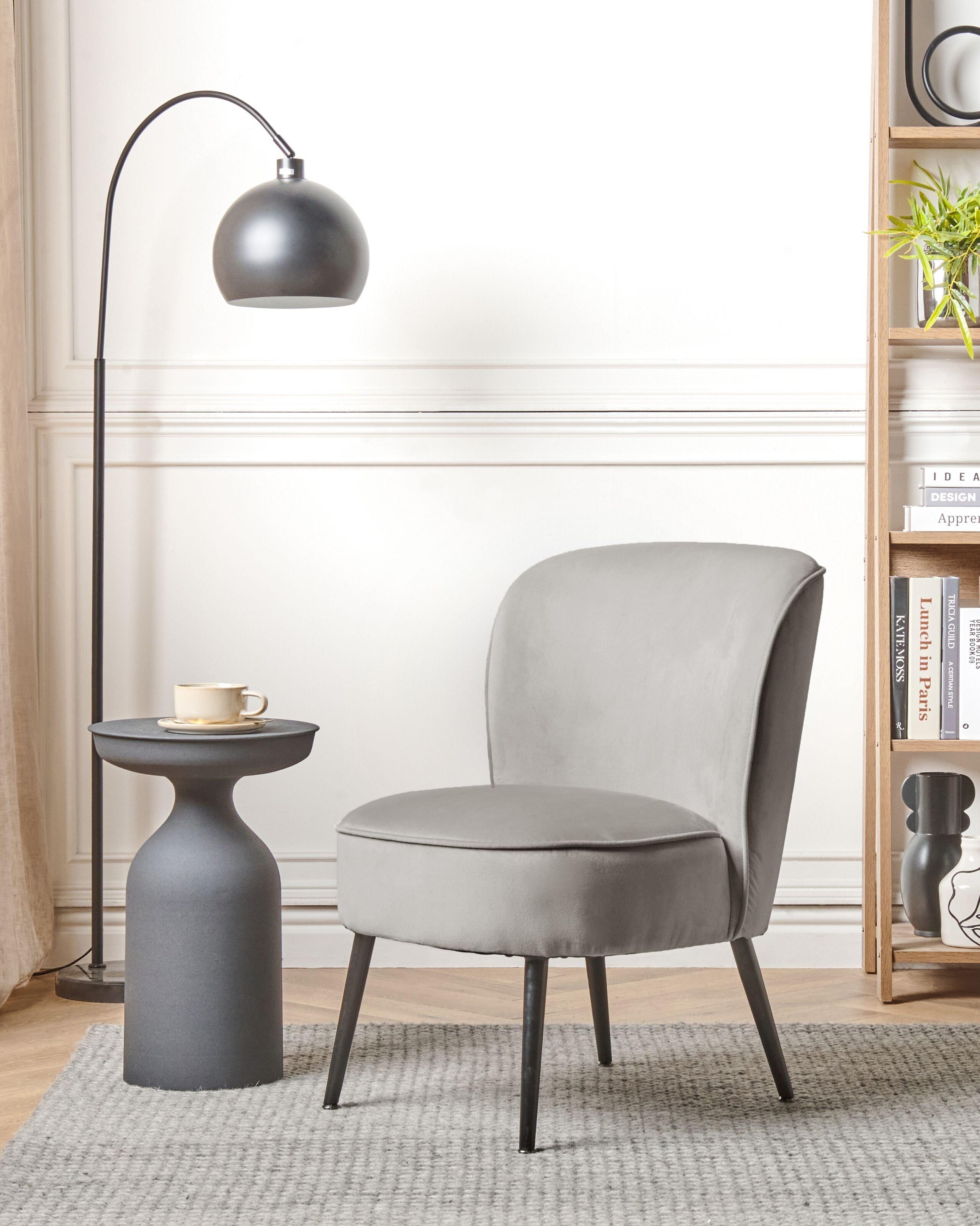 Beliani Fauteuil en Velours Traditionnel VOSS  