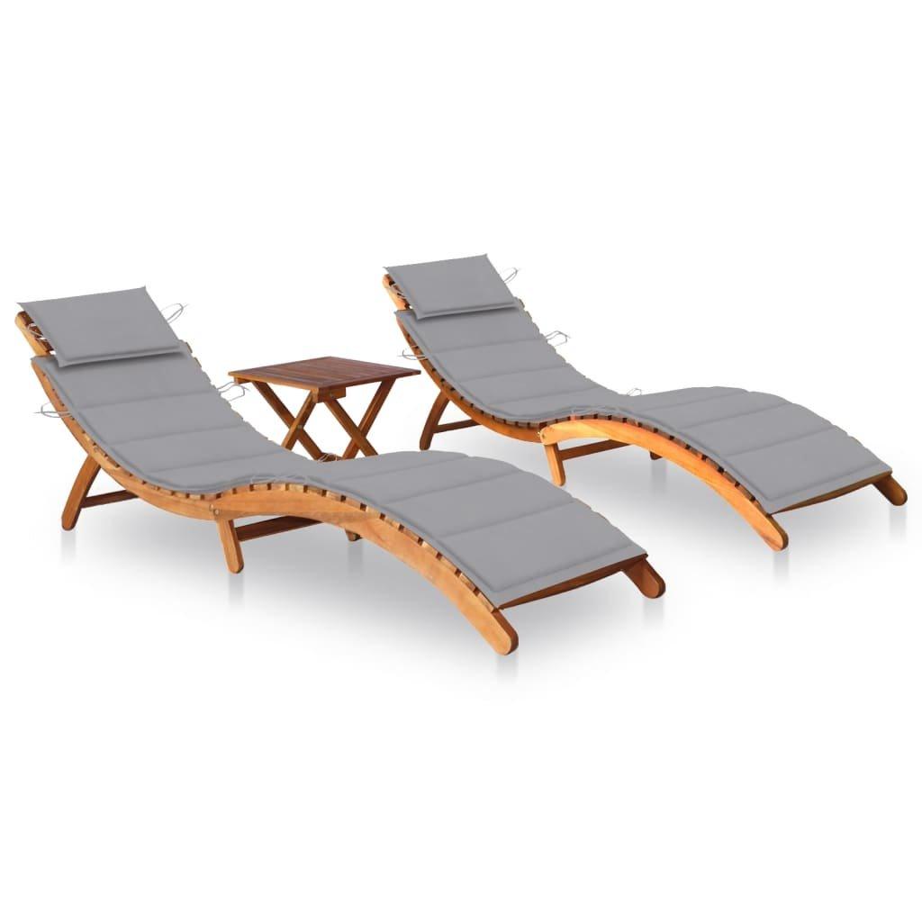 VidaXL Chaise longue bois d'acacia  