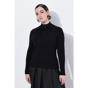 Pull camionneur en maille côtelée, col zippé et coupe Slim Fit