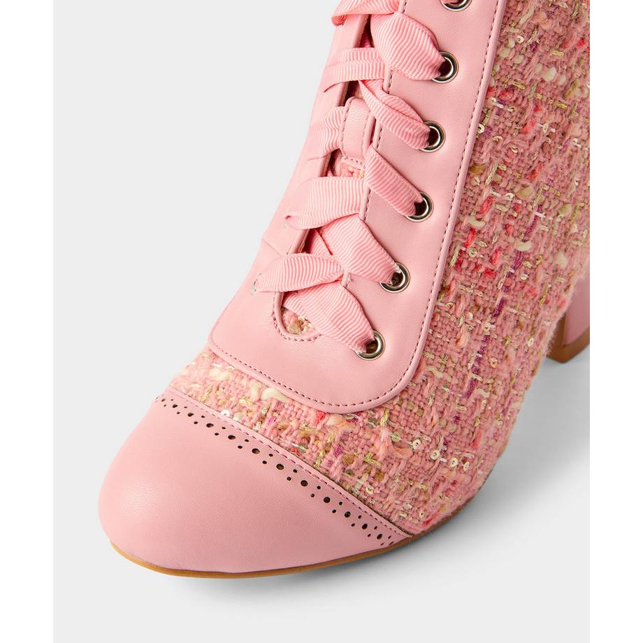 Joe Browns Bottines Tweed Paillettes à Lacets  