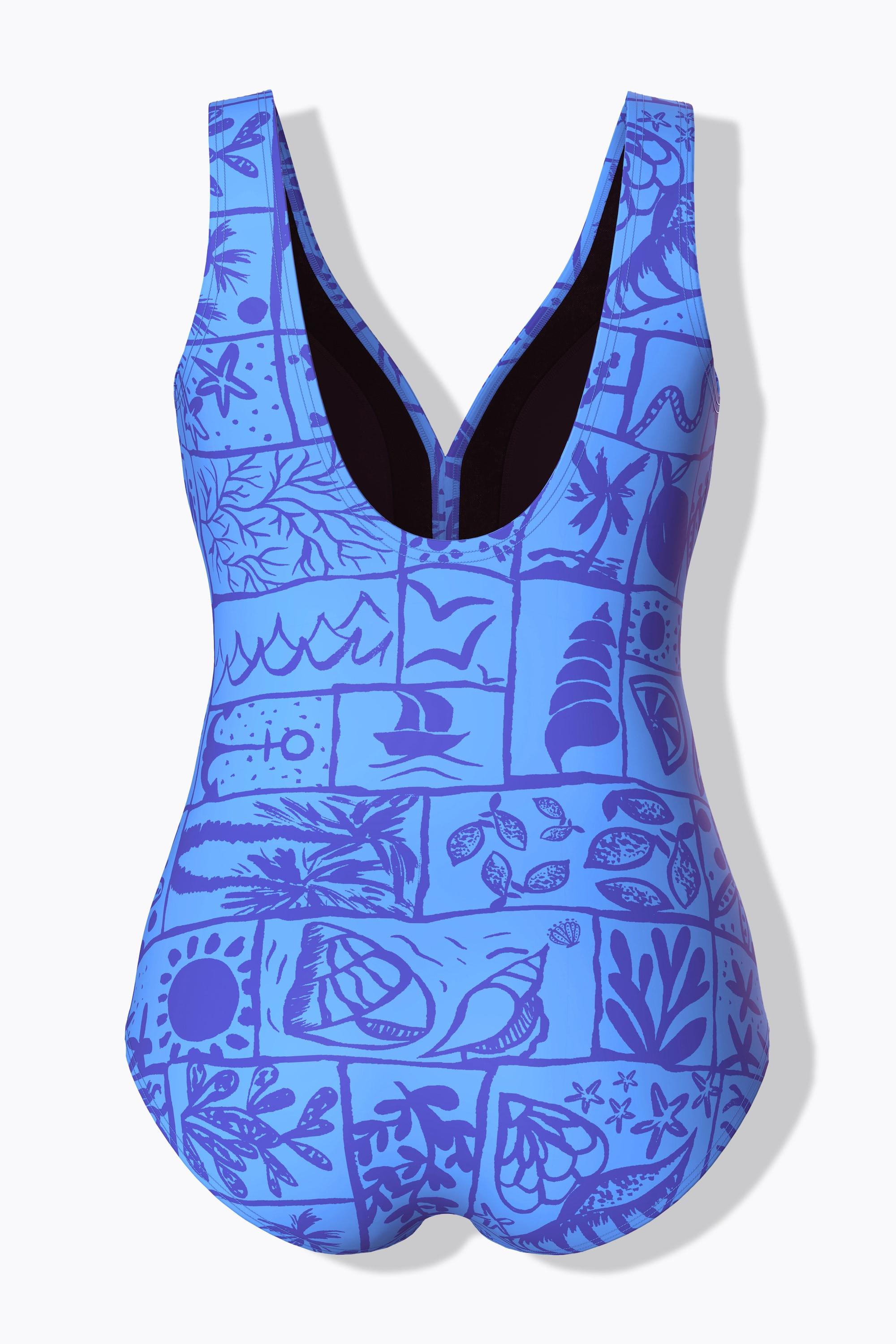 Ulla Popken Maillot de bain coquillages décolleté en V bonnets souples  