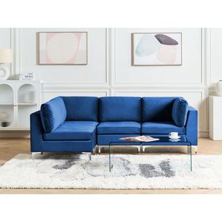 Beliani Ecksofa aus Samtstoff Modern EVJA  