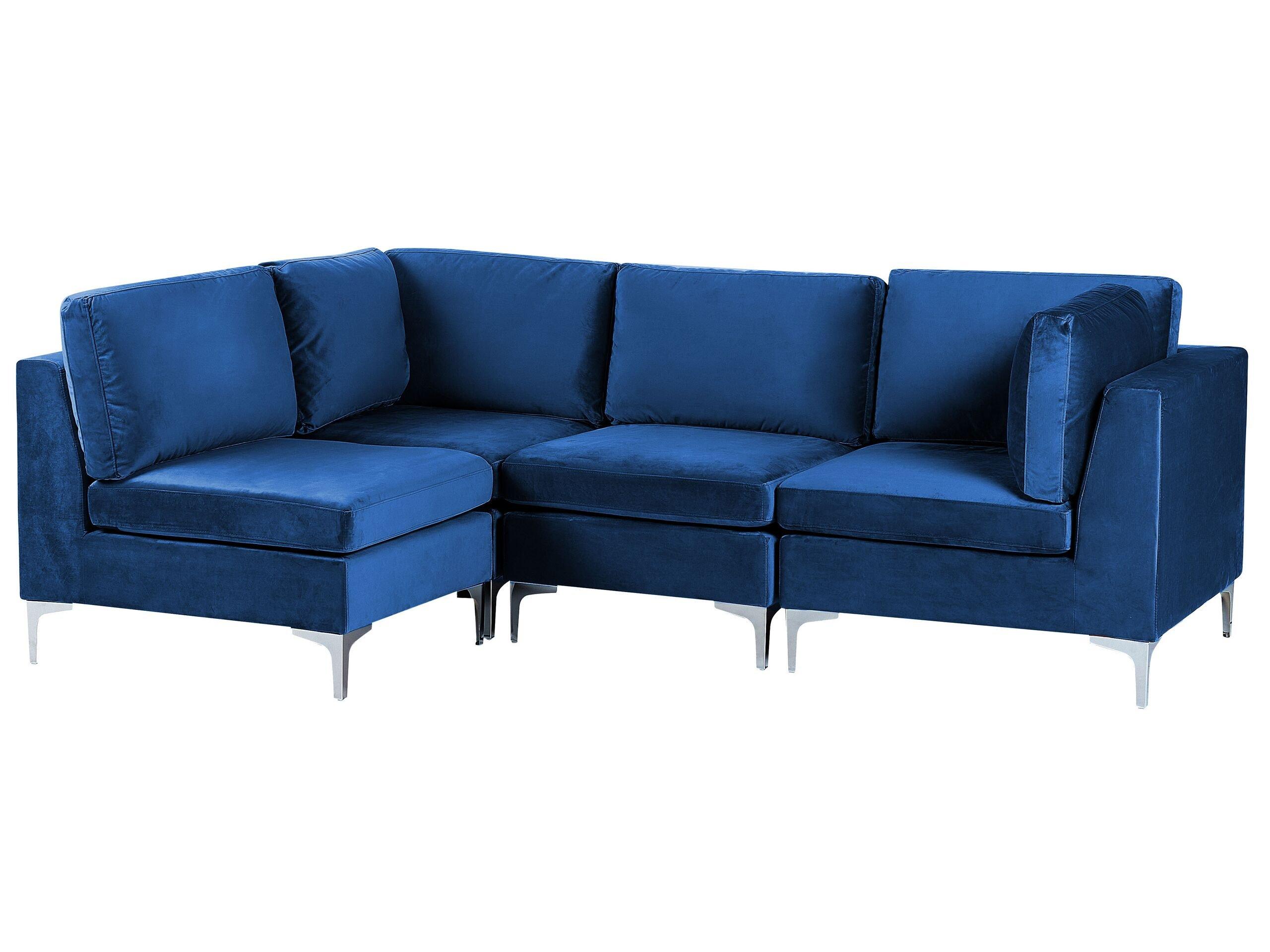 Beliani Ecksofa aus Samtstoff Modern EVJA  