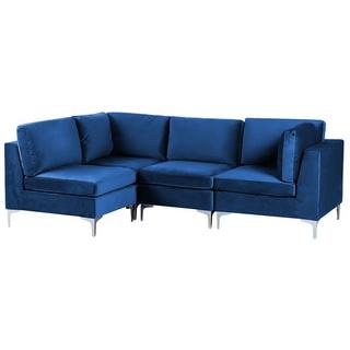 Beliani Ecksofa aus Samtstoff Modern EVJA  