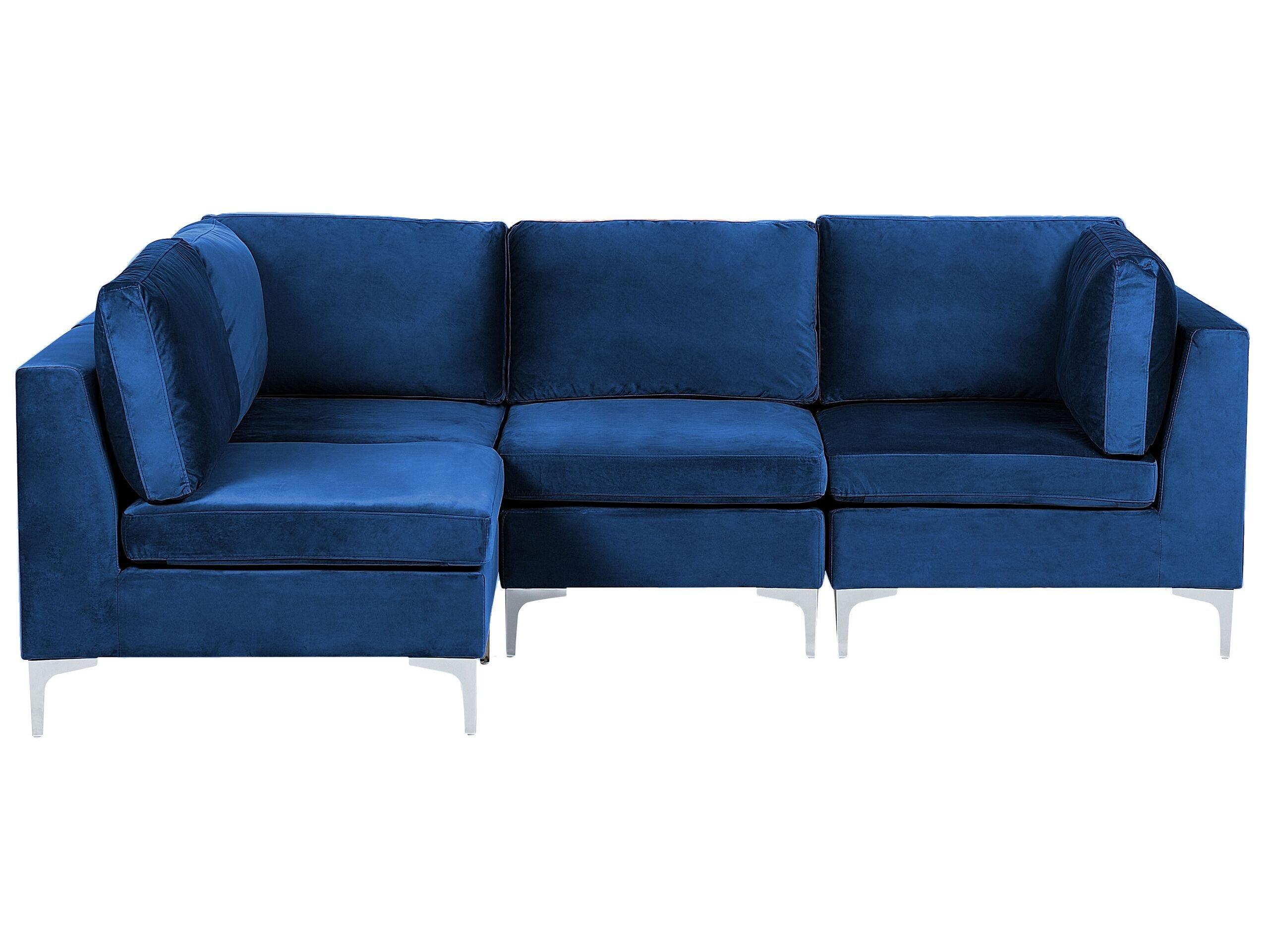 Beliani Ecksofa aus Samtstoff Modern EVJA  