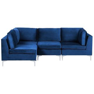 Beliani Ecksofa aus Samtstoff Modern EVJA  