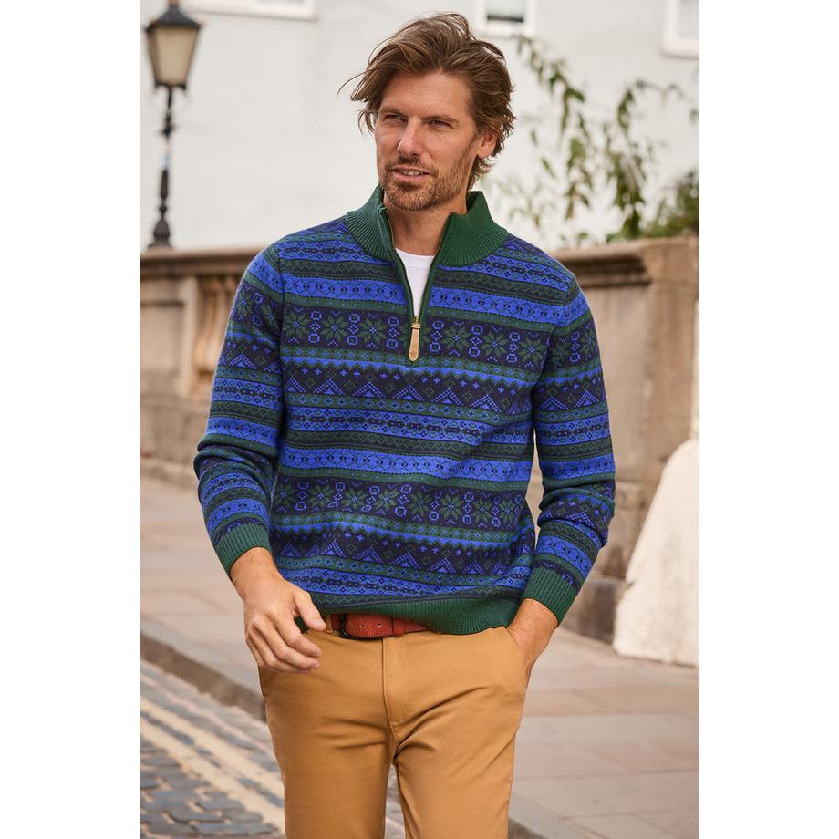 Fabelhafter Stehkragen-Pullover mit Norwegermuster