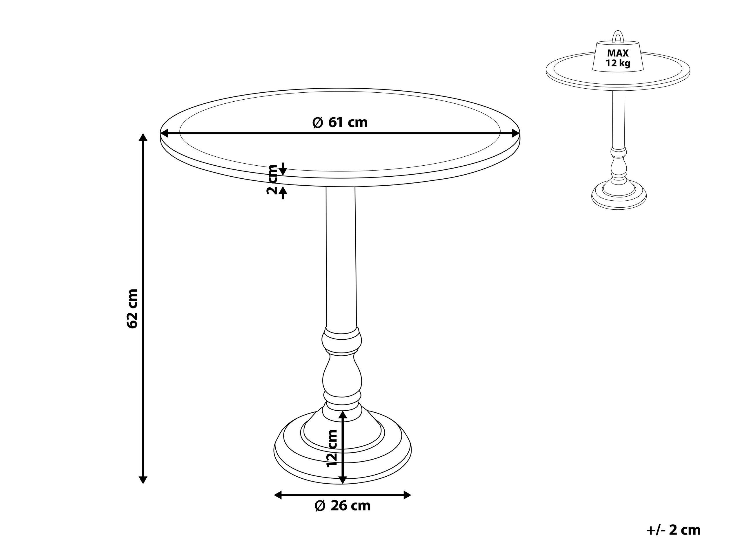 Beliani Table d'appoint en Manguier Traditionnel NAPARA  