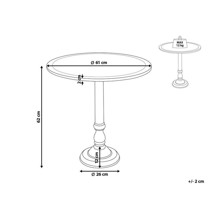 Beliani Table d'appoint en Manguier Traditionnel NAPARA  
