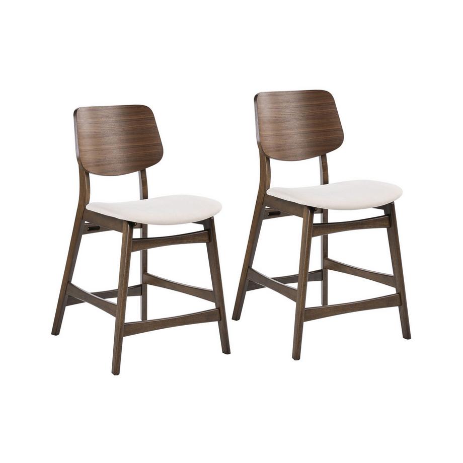 Lot de 2 chaises de bar en Bois d'hévéa  MAYER