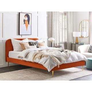 Beliani Letto con rete a doghe en Velluto Glamour FLAYAT  