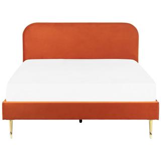 Beliani Letto con rete a doghe en Velluto Glamour FLAYAT  