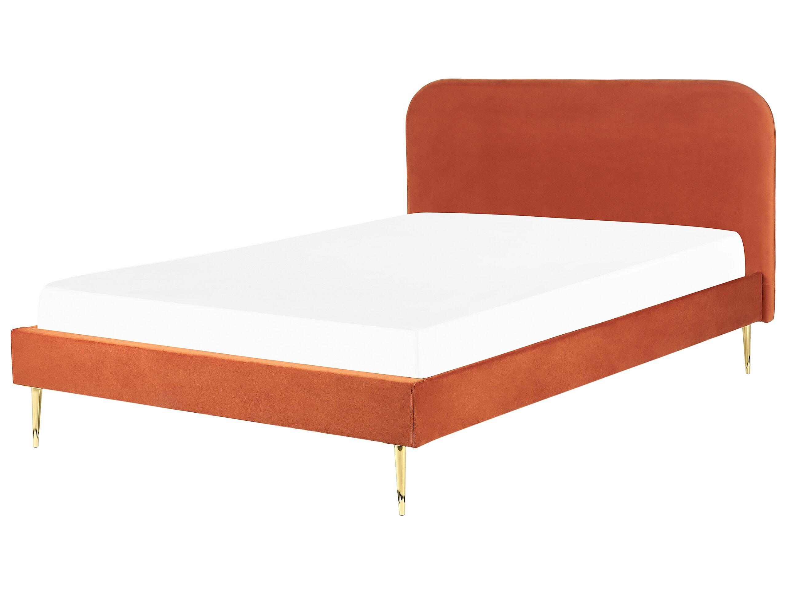 Beliani Letto con rete a doghe en Velluto Glamour FLAYAT  