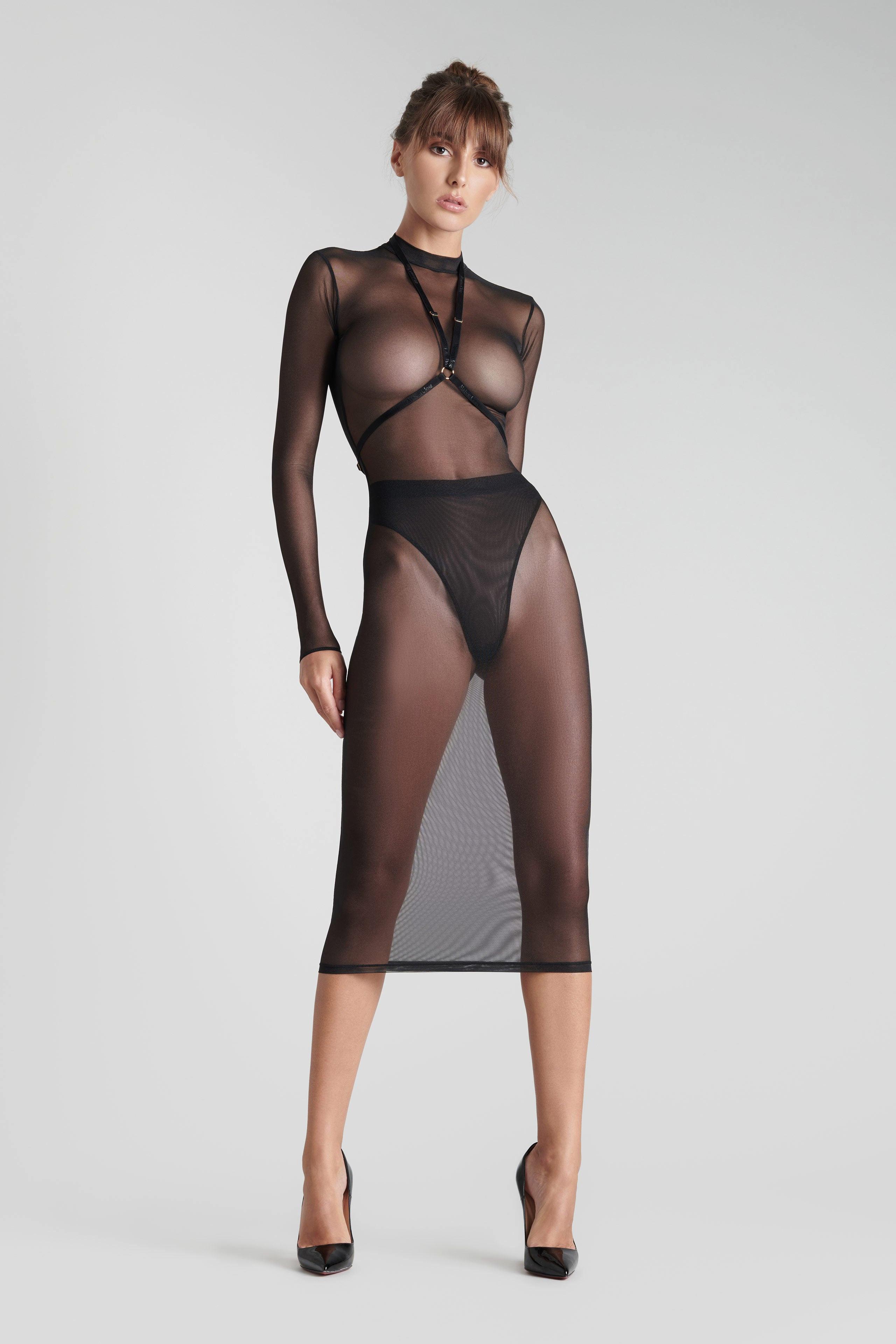 MAISON CLOSE  Midi-Kleid mit harness - Corps à Corps 