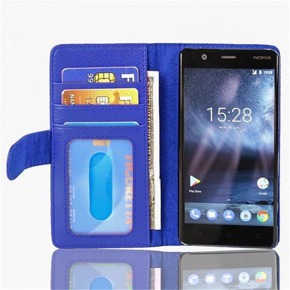 Cadorabo  Housse compatible avec Nokia 3 2017 - Coque de protection avec fermeture magnétique et 3 emplacements pour cartes 