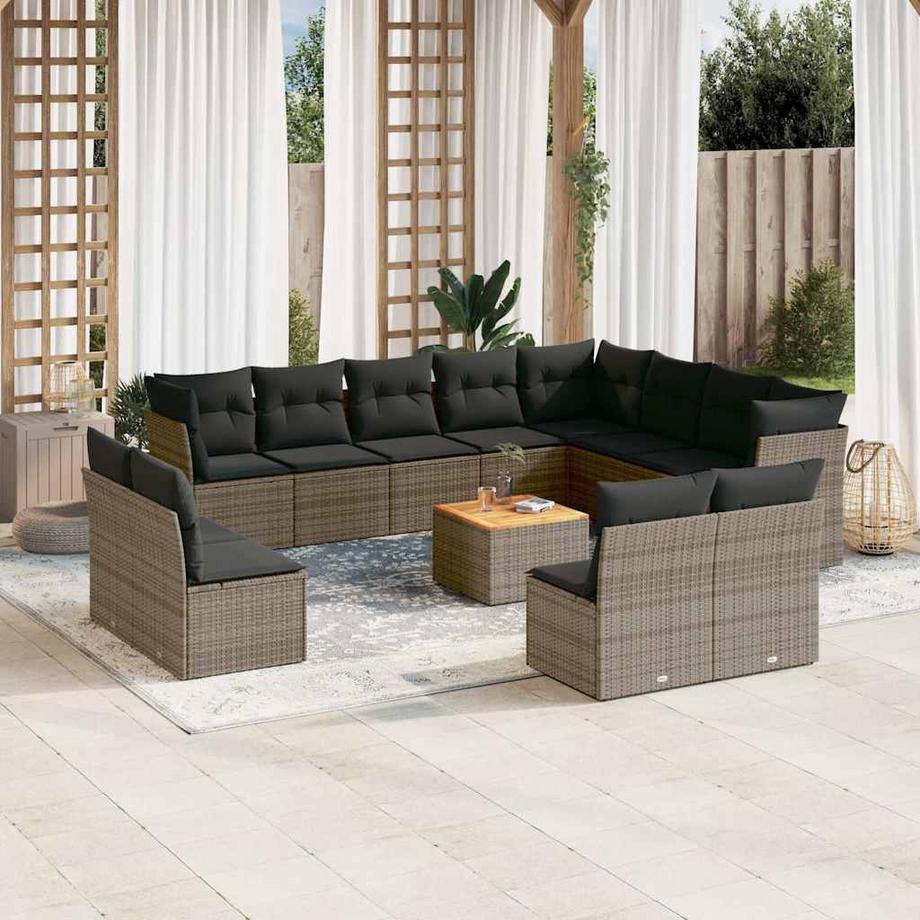 VidaXL set divano da giardino Polirattan  