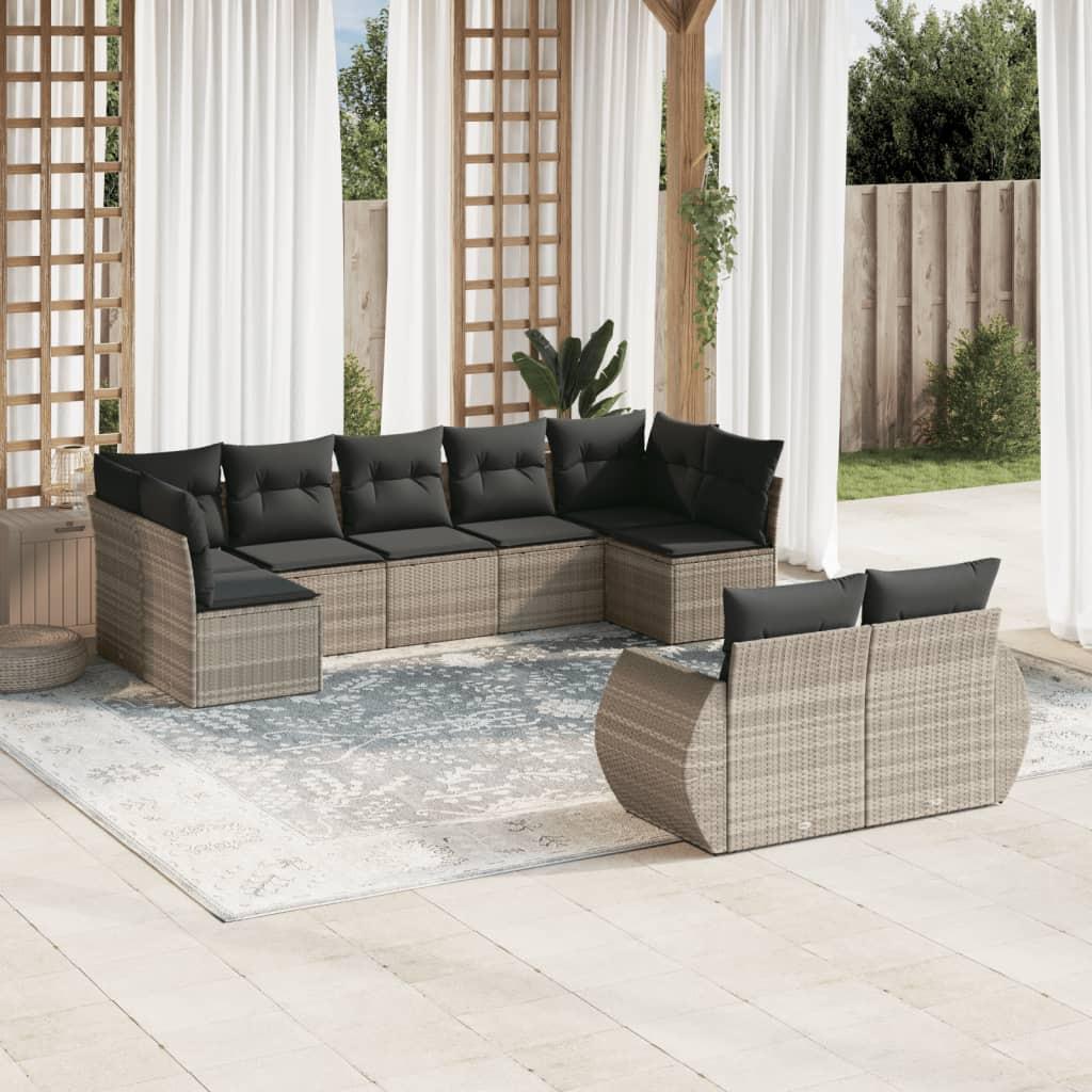 VidaXL set divano da giardino Polirattan  