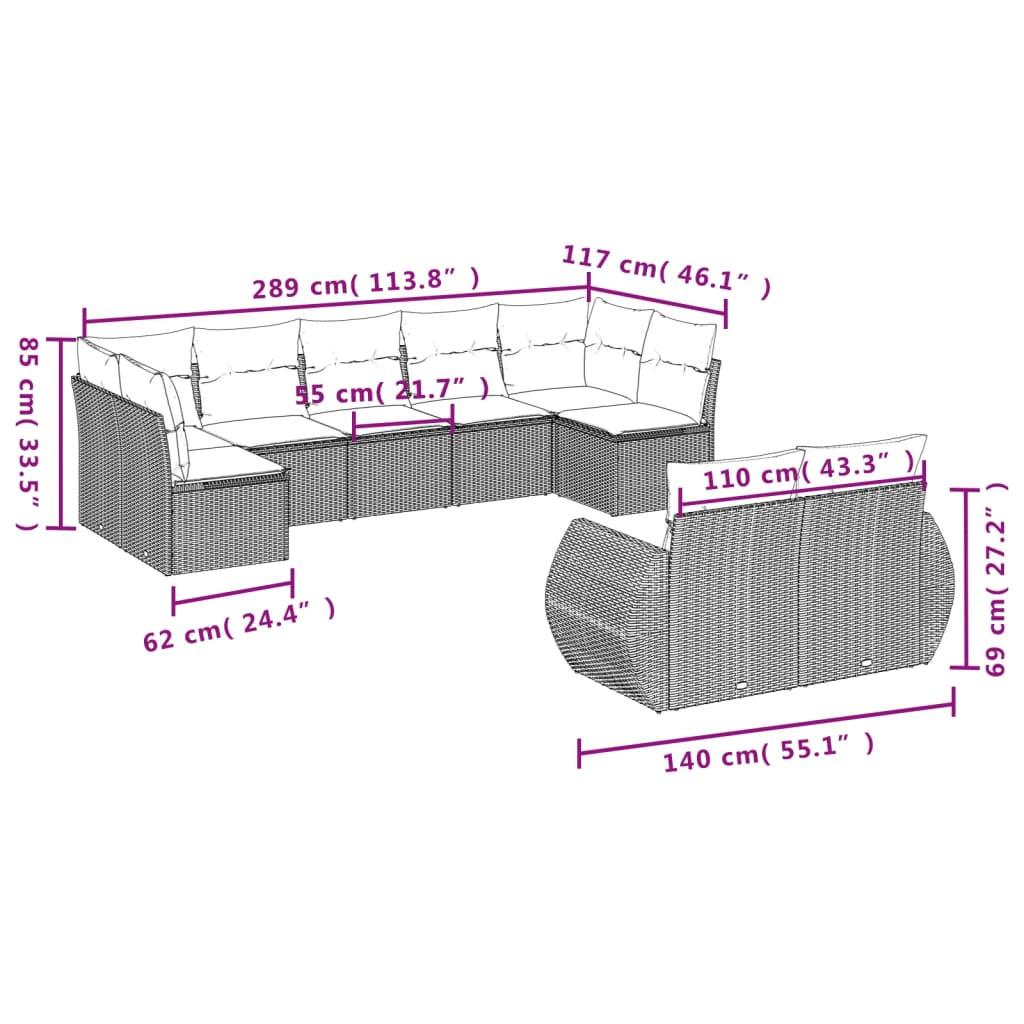 VidaXL set divano da giardino Polirattan  