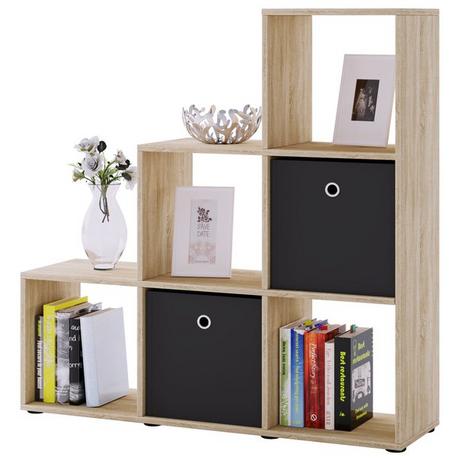 VCM Holzregal stehend | platzsparendes Regal | Maße: H. 105 x B. 108 x T. 29 cm | Elegantes Regal stehend | Aufbewahrungsregal | Bücherregal  |  