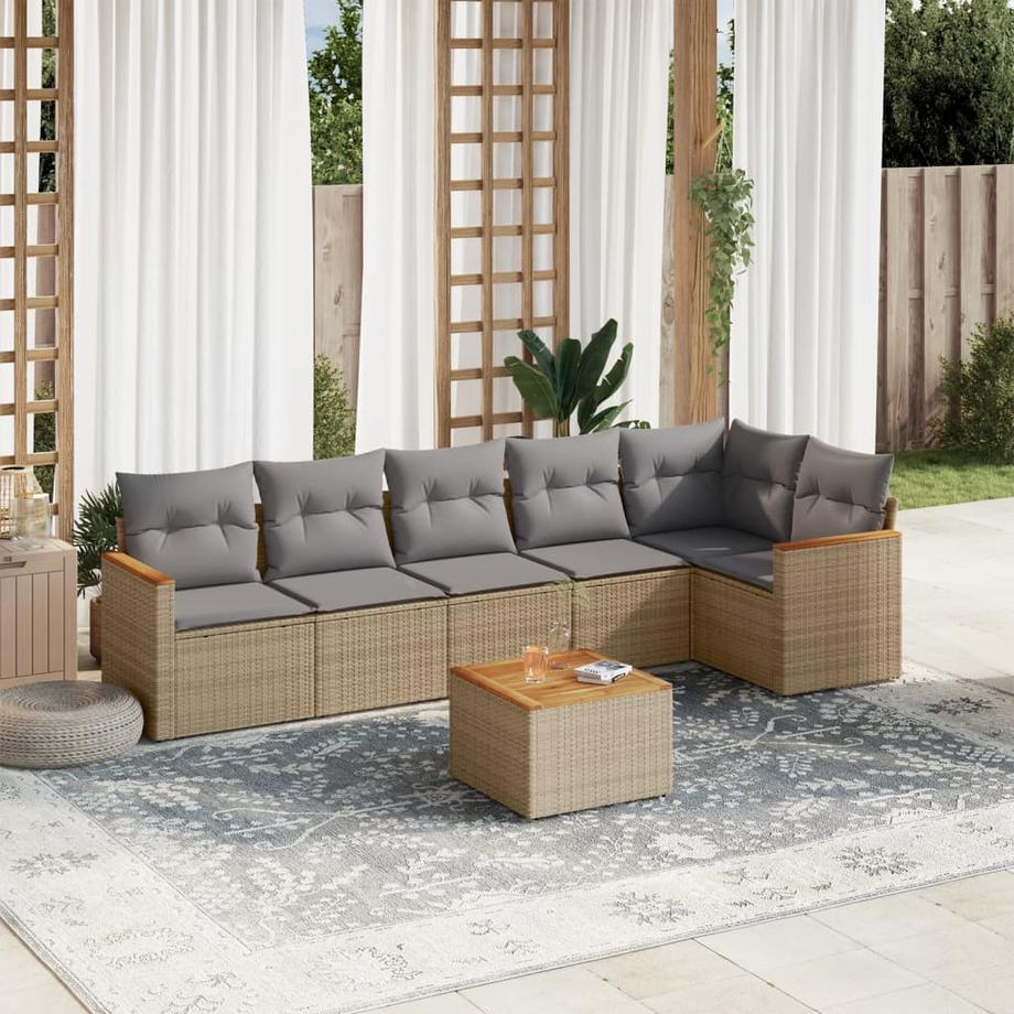 VidaXL set divano da giardino Polirattan  
