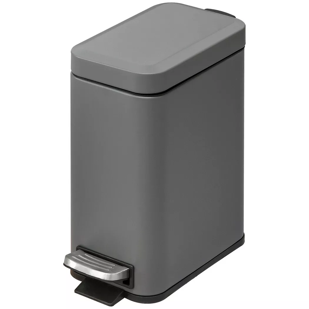 Northio – Mülleimer 5L Treteimer Mit Deckel Und Fußpedal, Inneneimer, Metall, Grau, 29,2X14X32 Cm, Für Wohnzimmer, Büro, One Size