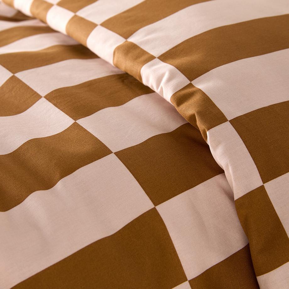 La Redoute Intérieurs Duvetbezug TABAKA CARAMEL aus 50% recycelter Baumwolle  